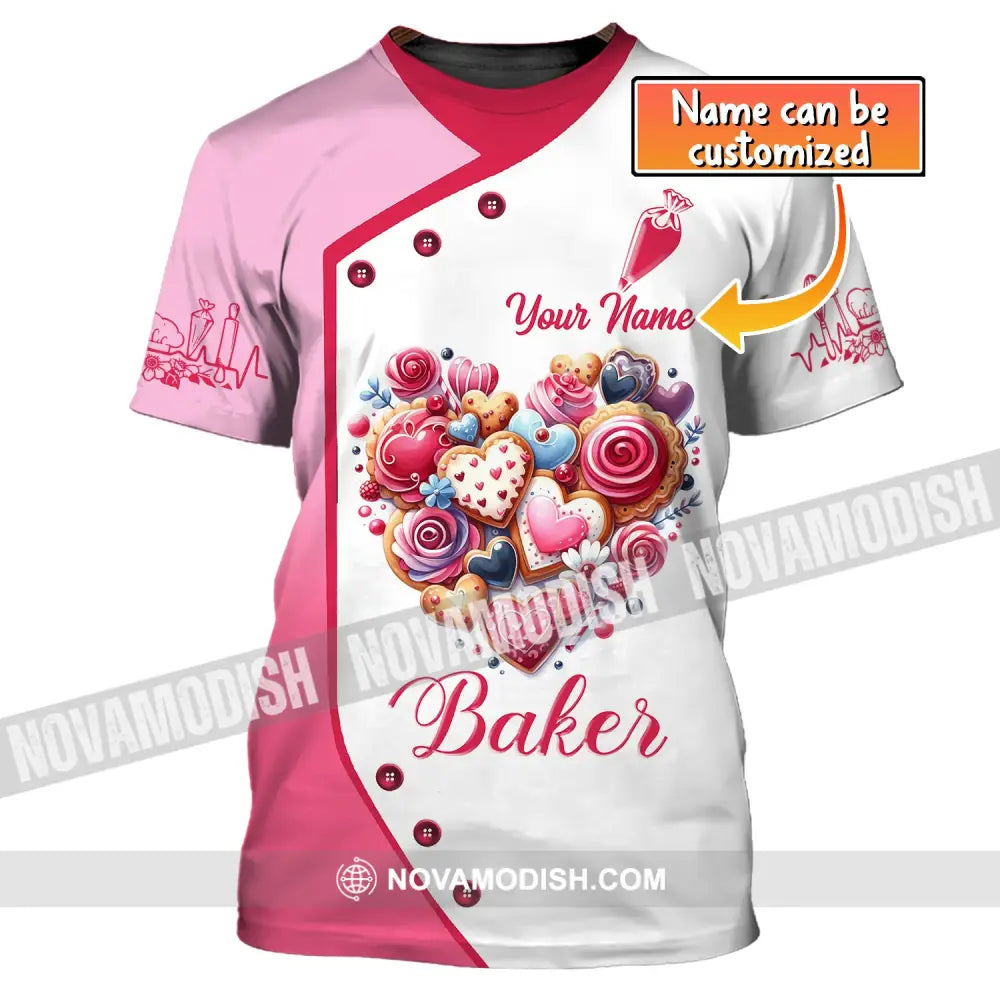 Unisex Shirt Custom Name Bakery Apparel Chef Polo Long Sleeve Shop T-Shirt