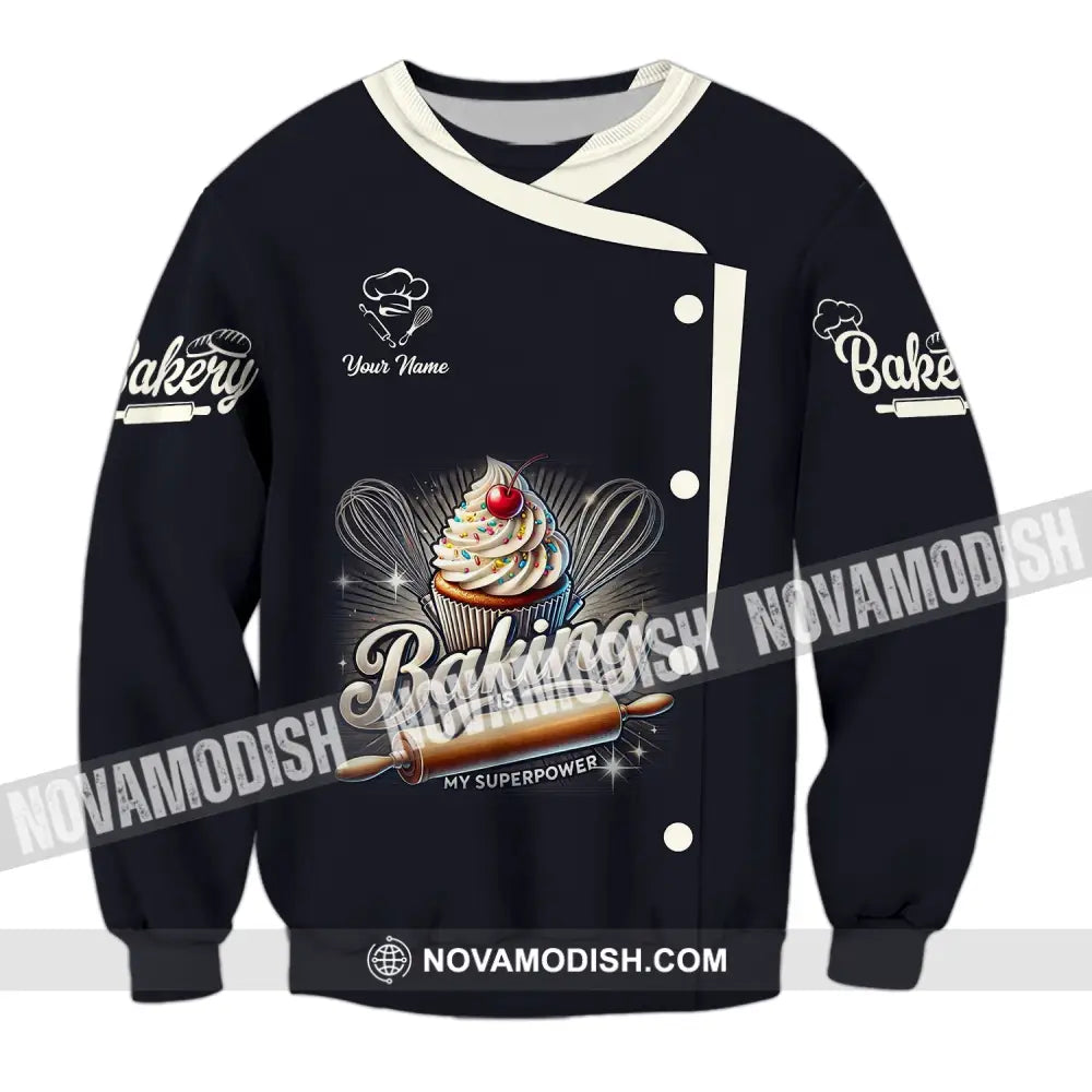 Unisex Shirt Custom Name Bakery Chef Shop T-Shirt Bakers Gift Long Sleeve / S T-Shirt