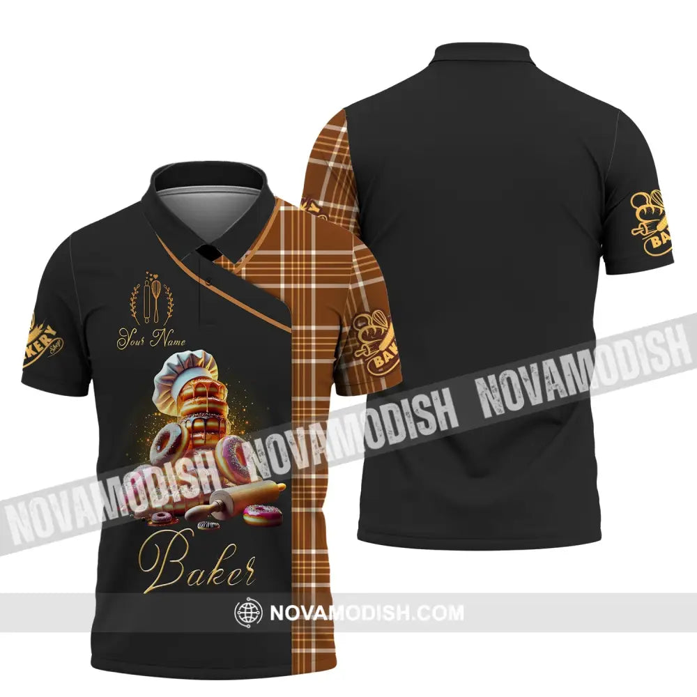 Unisex Shirt Custom Name Bakery Chef Shop T-Shirt Bakers Gift Polo / S T-Shirt