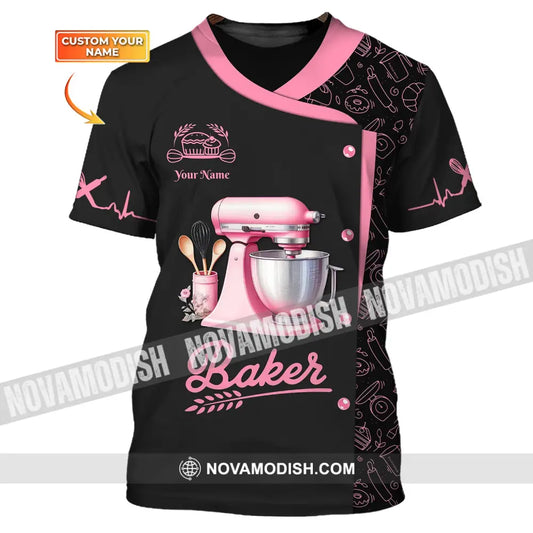 Unisex Shirt Custom Name Bakery Shop T-Shirt Chef Polo Long Sleeve Bakers Gift
