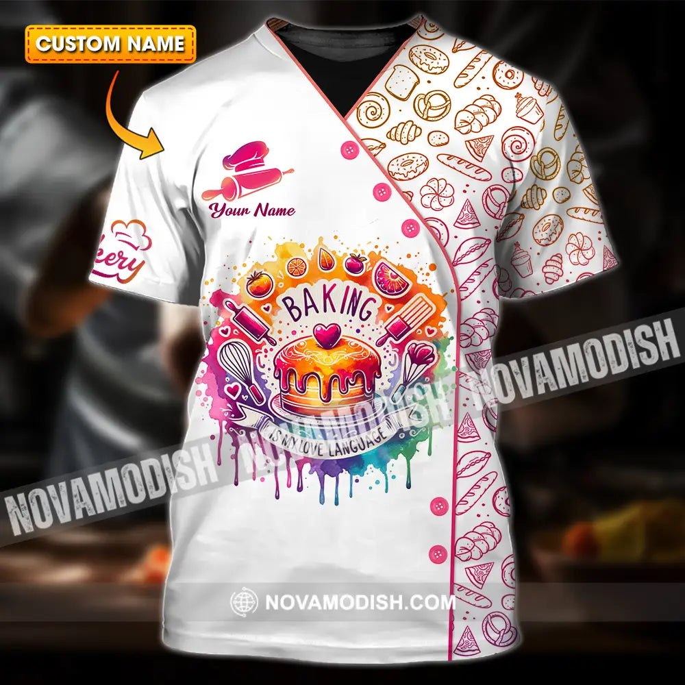 Unisex Shirt - Custom Name Shirt Baking Is My Love Language T-shirt