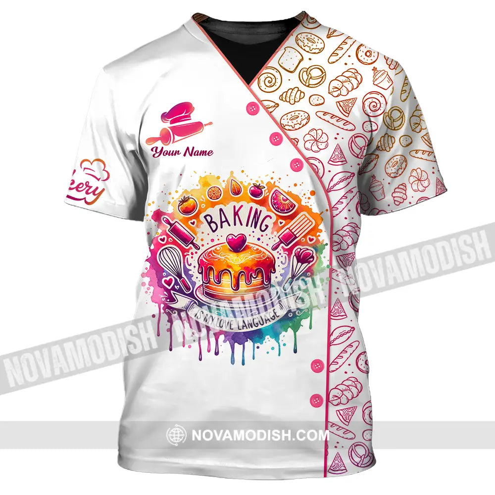 Unisex Shirt - Custom Name Shirt Baking Is My Love Language T-Shirt / S T-shirt