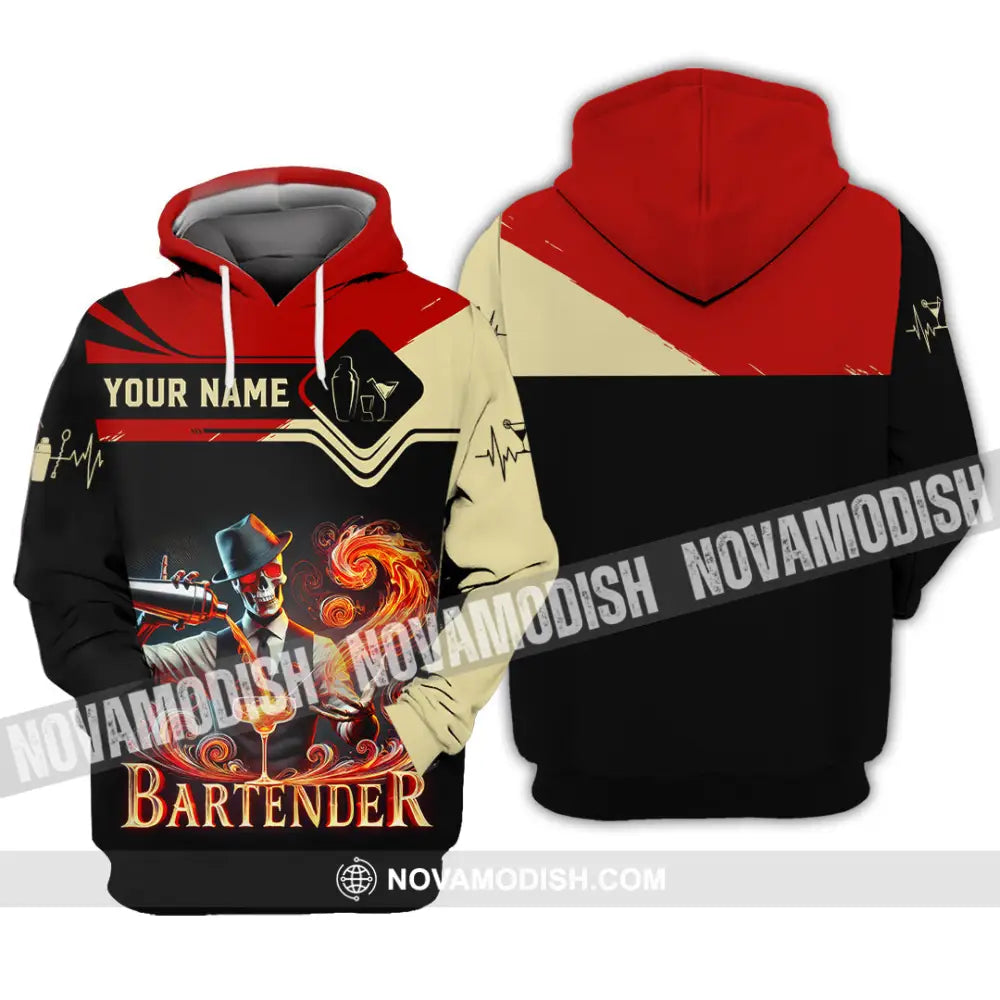 Unisex Shirt Custom Name Bartender Christmas Gift Hoodie / S T-Shirt