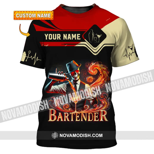 Unisex Shirt Custom Name Bartender Christmas Gift T-Shirt