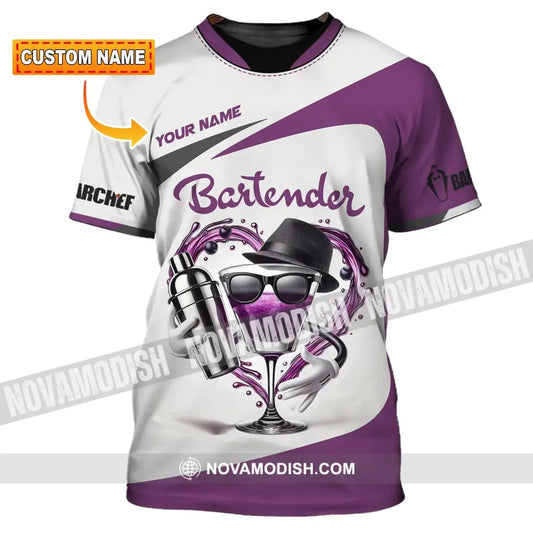 Unisex Shirt Custom Name Bartender Polo Long Sleeve Barista T-Shirt