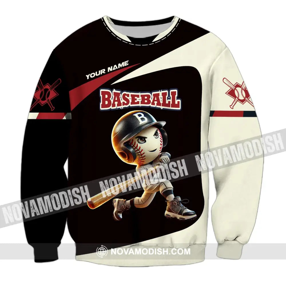 Unisex Shirt - Custom Name Baseball Long Sleeve / S T-Shirt