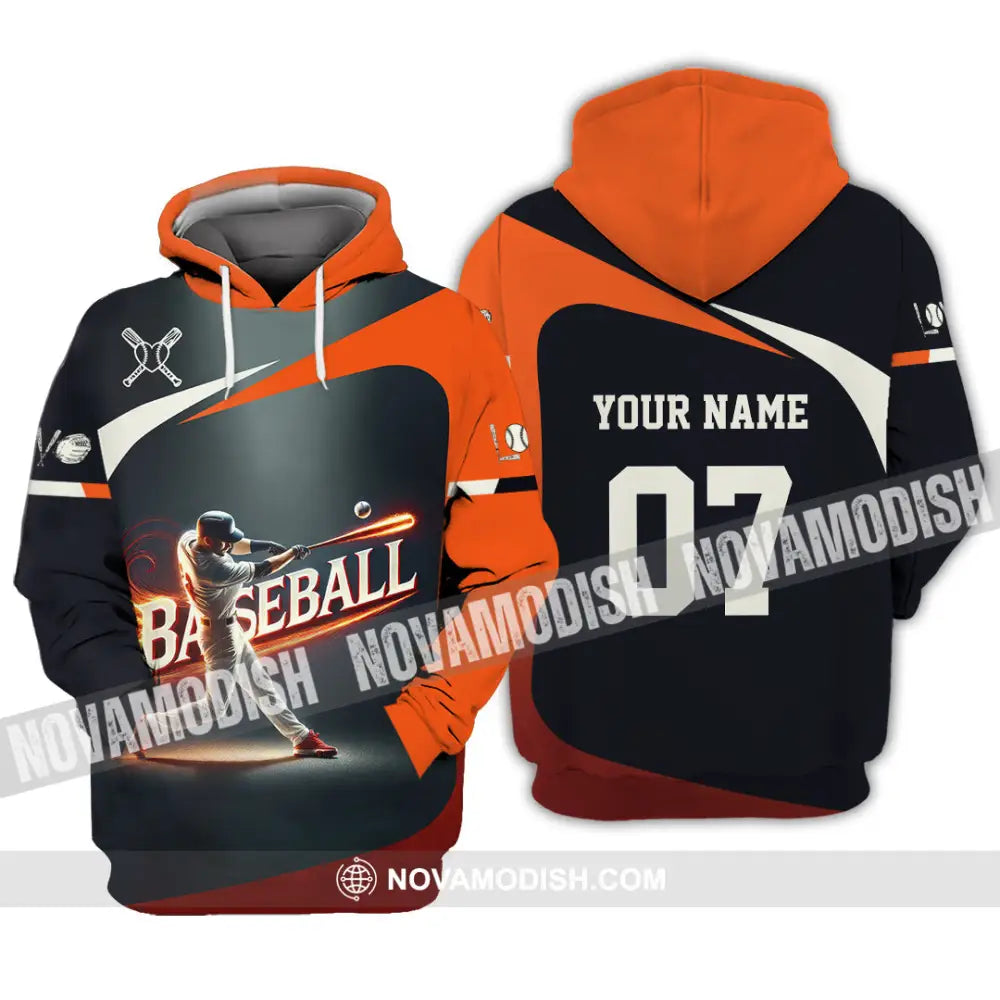 Unisex Shirt Custom Name Baseball Polo Long Sleeve Gift Hoodie / S T-Shirt