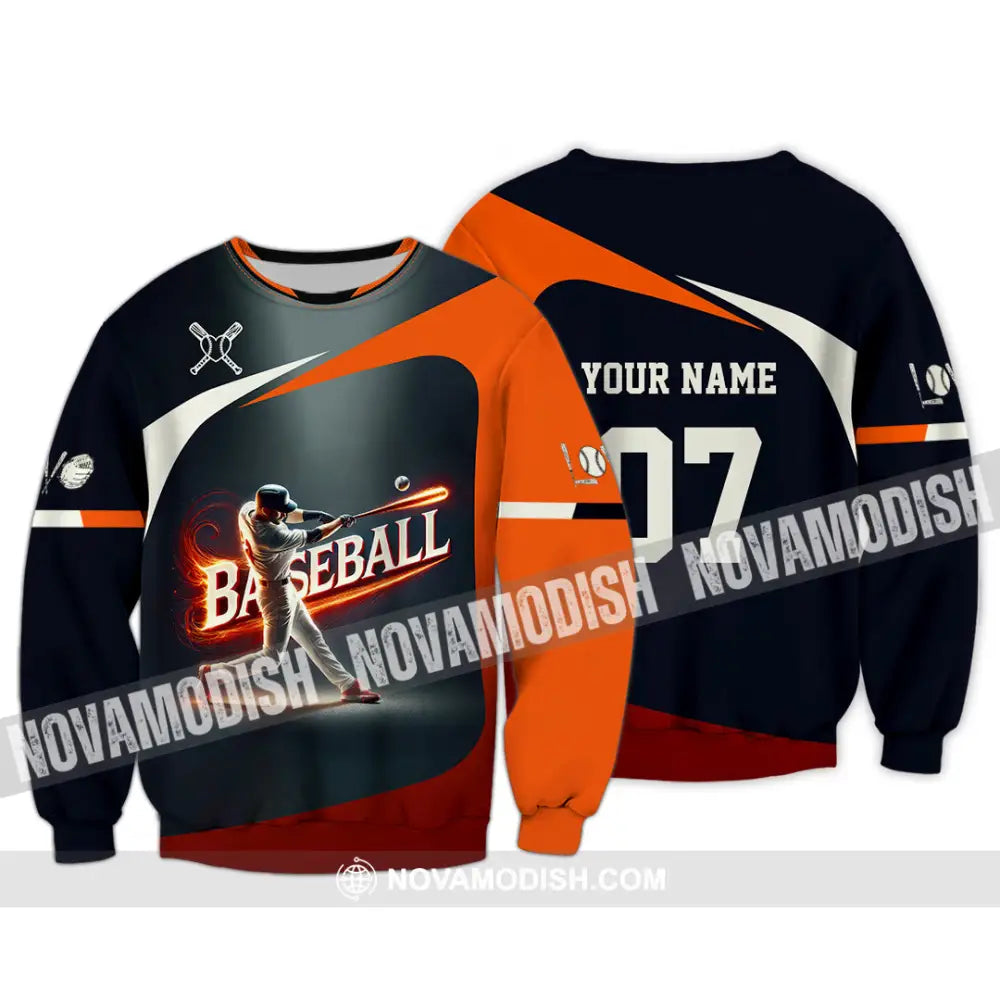 Unisex Shirt Custom Name Baseball Polo Long Sleeve Gift / S T-Shirt