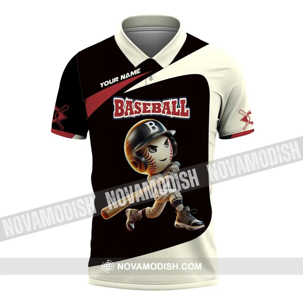 Unisex Shirt - Custom Name Baseball Polo / S T-Shirt