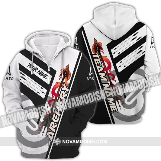 Unisex Shirt - Custom Name Basic Archery Player Shirt Zipper Hoodie / S T-shirt