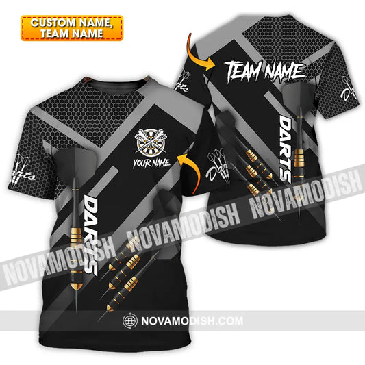 Unisex Shirt - Custom Name Basic Shirt Black Darts Player T-shirt