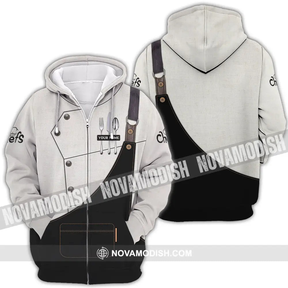 Unisex Shirt - Custom Name Basic Chefs Shirt Zipper Hoodie / S T-shirt
