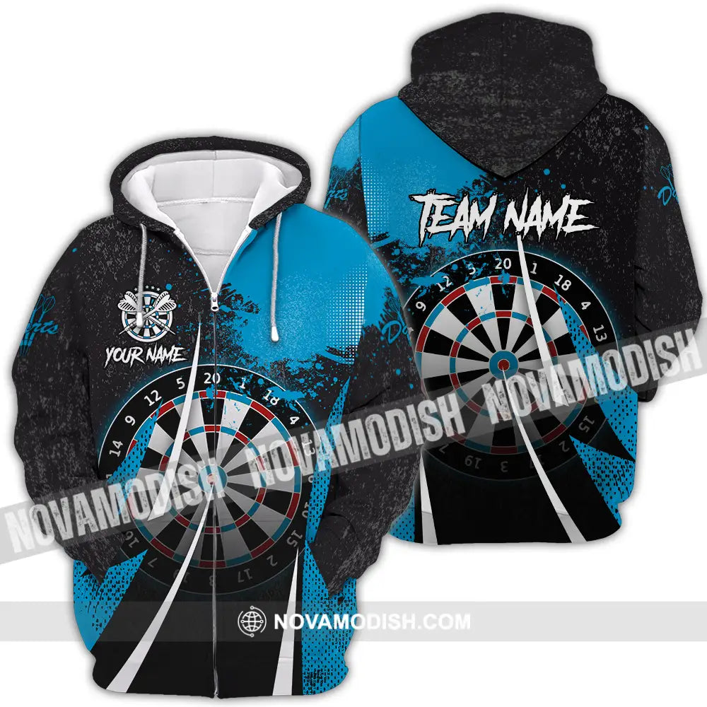 Unisex Shirt - Custom Name Basic Shirt Darts Player Zipper Hoodie / S T-shirt