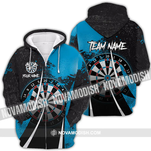 Unisex Shirt - Custom Name Basic Shirt Darts Player Zipper Hoodie / S T-shirt