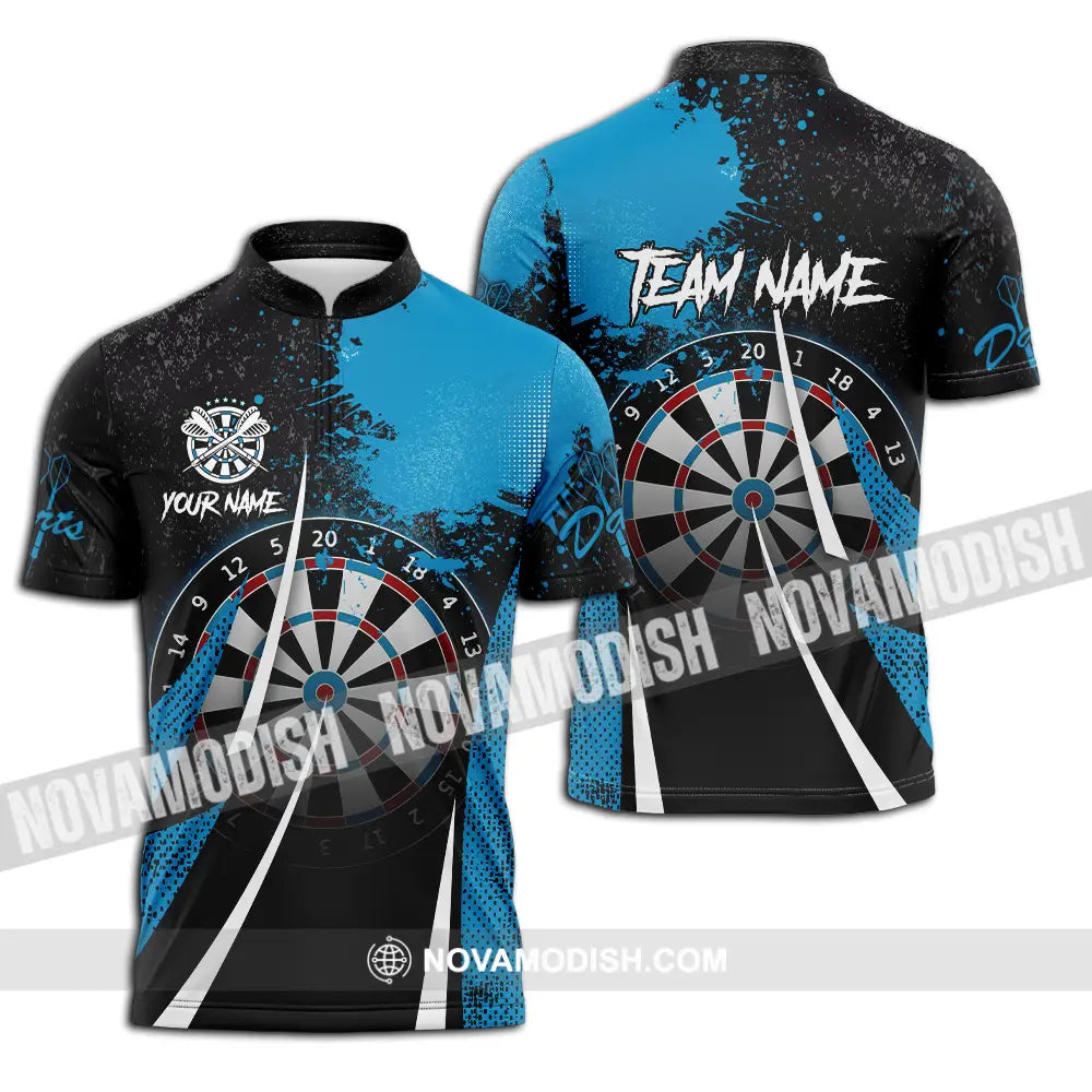 Unisex Shirt - Custom Name Basic Shirt Darts Player Zipper Polo Shirt / S T-shirt