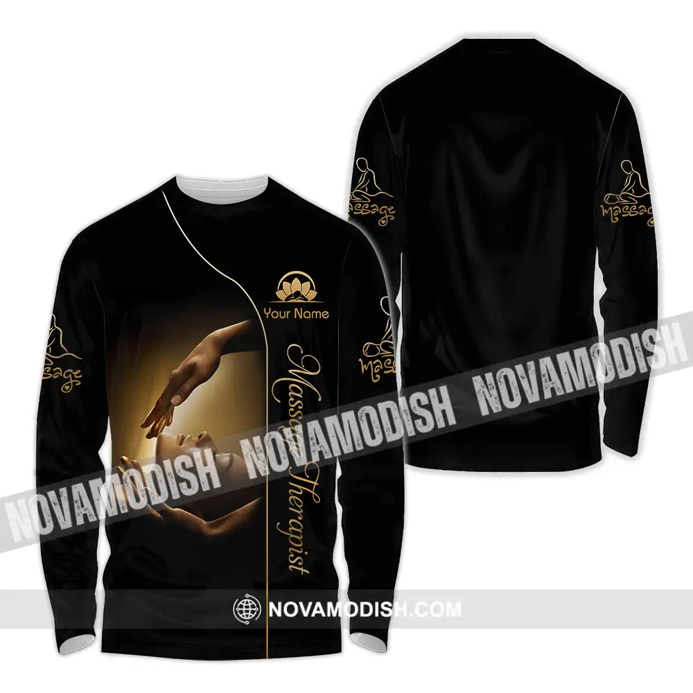Unisex Shirt - Custom Name Basic Shirt Massage Therapist Long Sleeve Shirt / S T-shirt