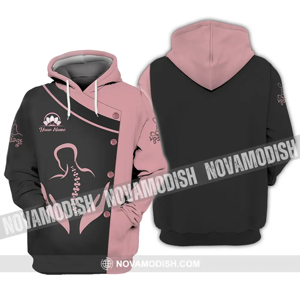 Unisex Shirt - Custom Name Basic Shirt Massage Therapist Lotus Hoodie / S T-shirt