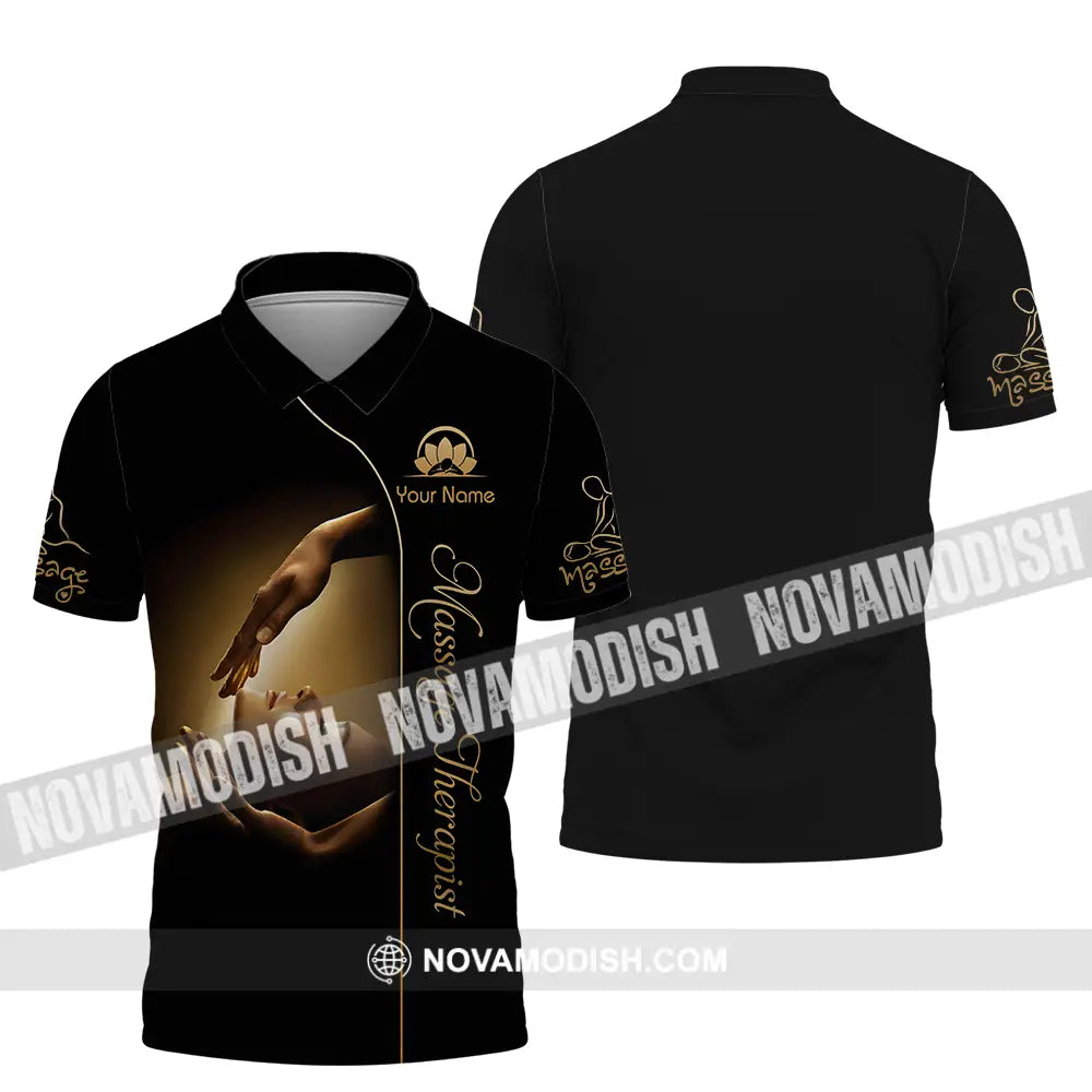 Unisex Shirt - Custom Name Basic Shirt Massage Therapist Polo Shirt / S T-shirt
