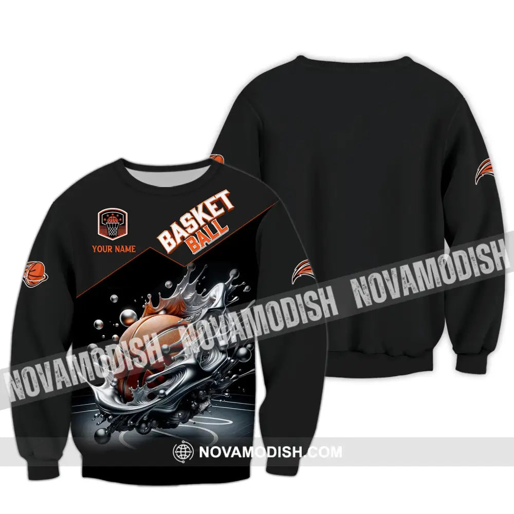 Unisex Shirt Custom Name Basketball Club Uniform T-Shirt Long Sleeve / S