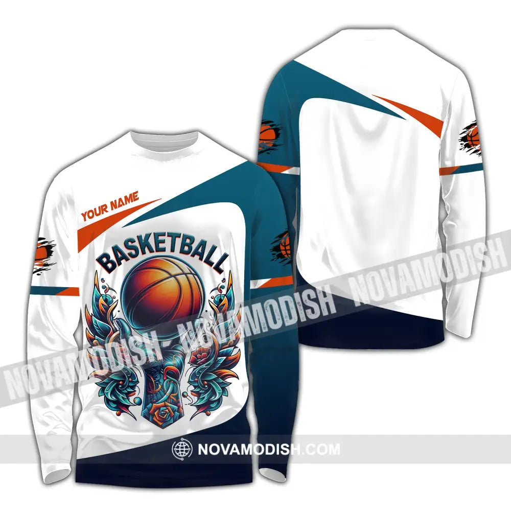 Unisex Shirt Custom Name Basketball Polo Club Uniform T-Shirt Long Sleeve / S