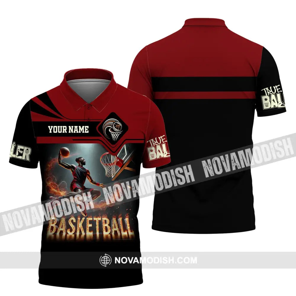 Unisex Shirt Custom Name Basketball Polo Long Sleeve Love T-Shirt / S T-Shirt