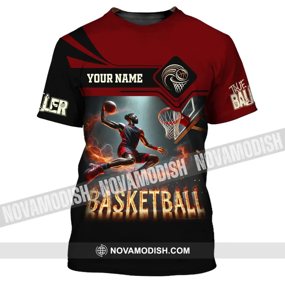 Unisex Shirt Custom Name Basketball Polo Long Sleeve Love T-Shirt / S T-Shirt