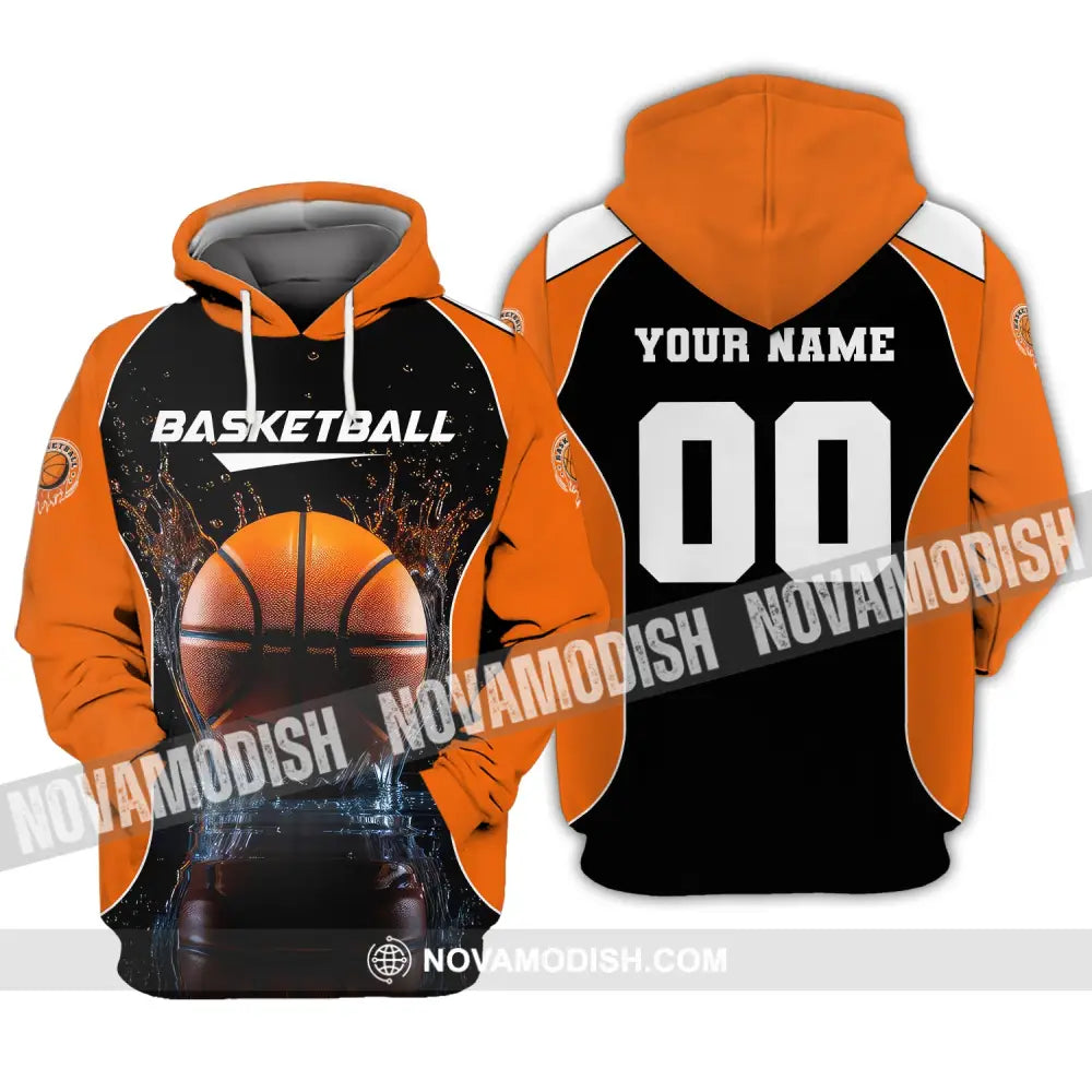 Unisex Shirt Custom Name Basketball T-Shirt Gift For Player Hoodie / S