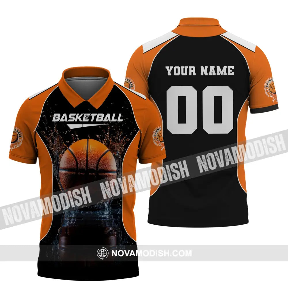 Unisex Shirt Custom Name Basketball T-Shirt Gift For Player Polo / S