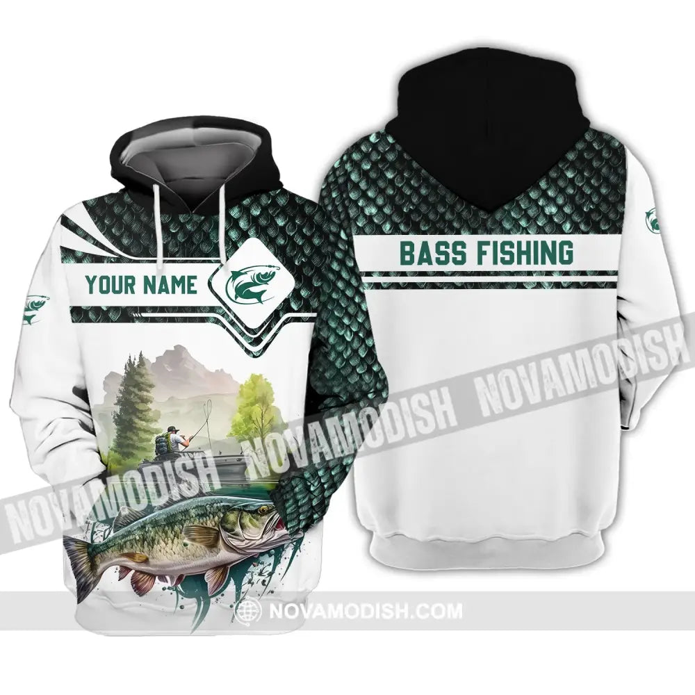 Unisex Shirt - Custom Name Bass Fishing Lake Shirt Hoodie / S T-shirt