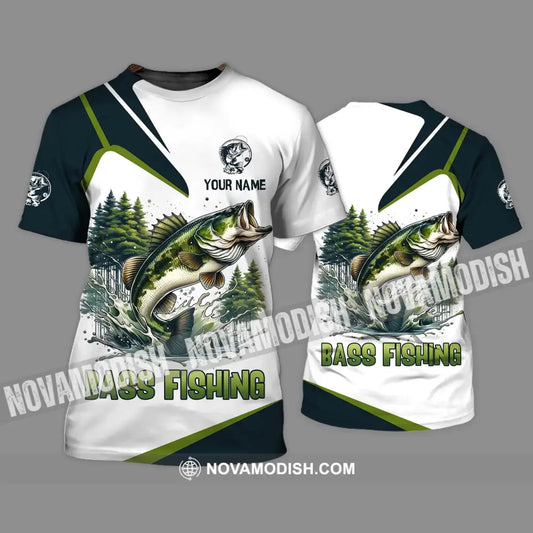 Unisex Shirt - Custom Name Bass Fishing Shirt Lake In The Forest T-Shirt / S T-shirt