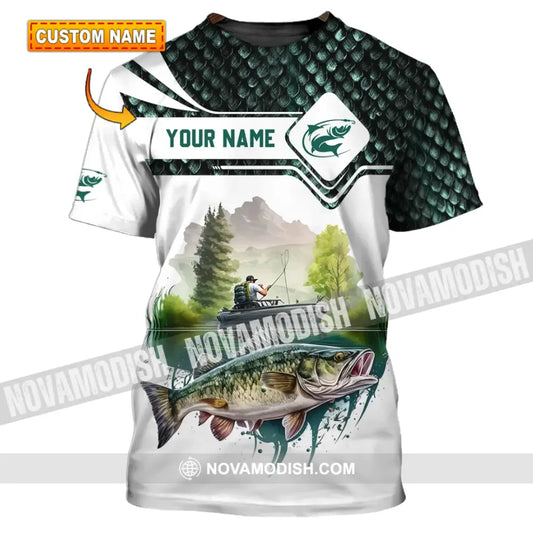 Unisex Shirt - Custom Name Bass Fishing Lake Shirt T-shirt