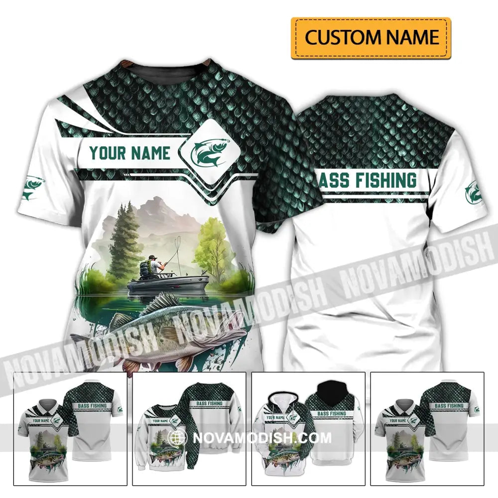 Unisex Shirt - Custom Name Bass Fishing Lake Shirt T-shirt