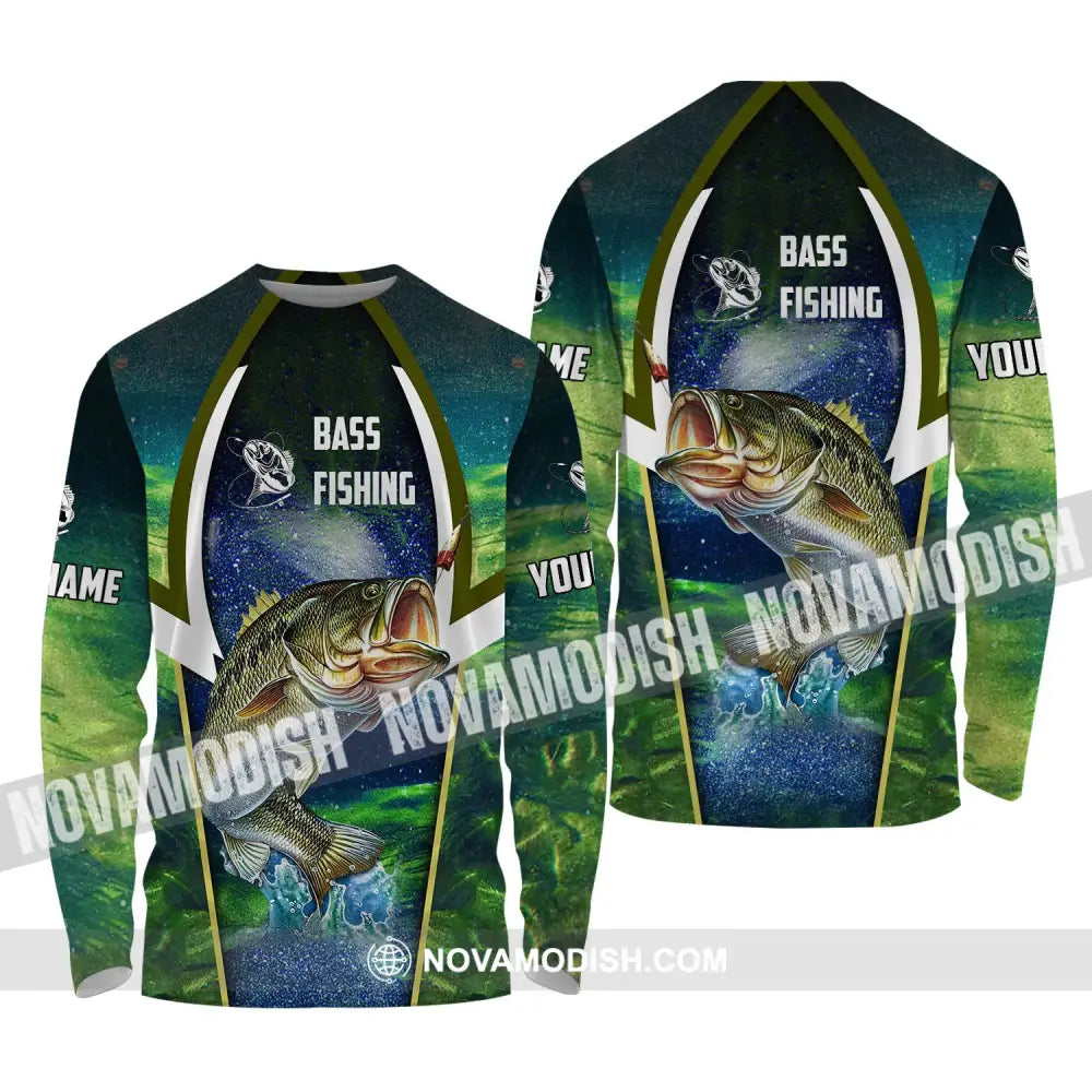 Unisex Shirt - Custom Name Bass Fishing Shirt Long Sleeve Shirt / S T-shirt