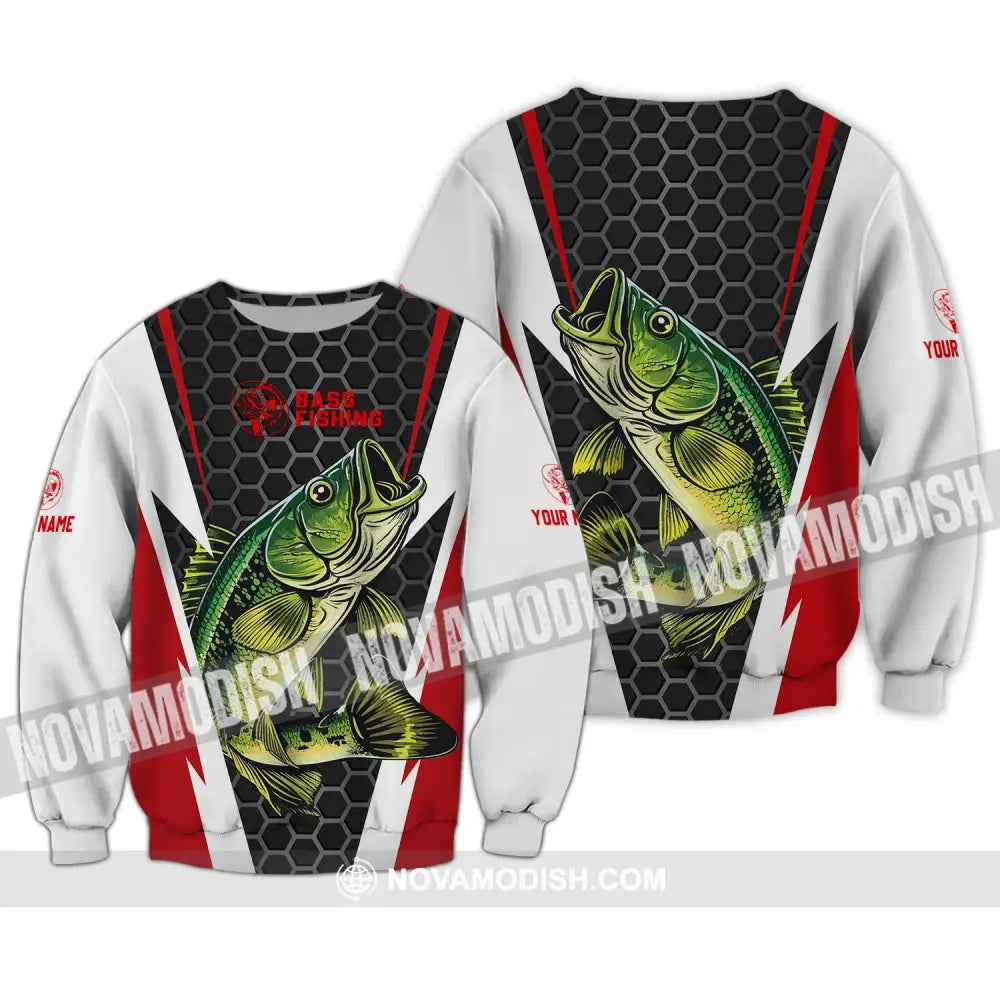 Unisex Shirt - Custom Name Shirt - Bass Fishing Shirt Long Sleeve / S T-shirt