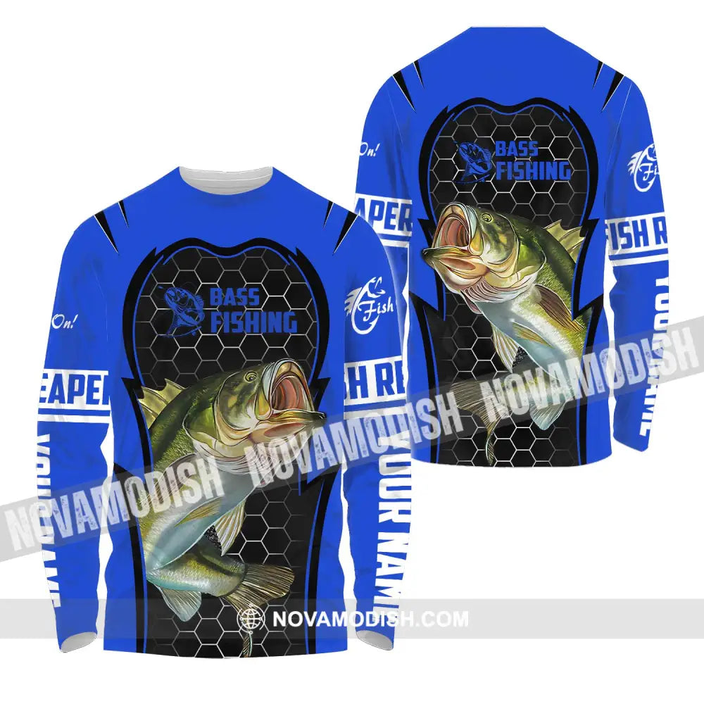 Unisex Shirt - Custom Name Bass Fishing Shirt Long Sleeve Shirt / S T-shirt