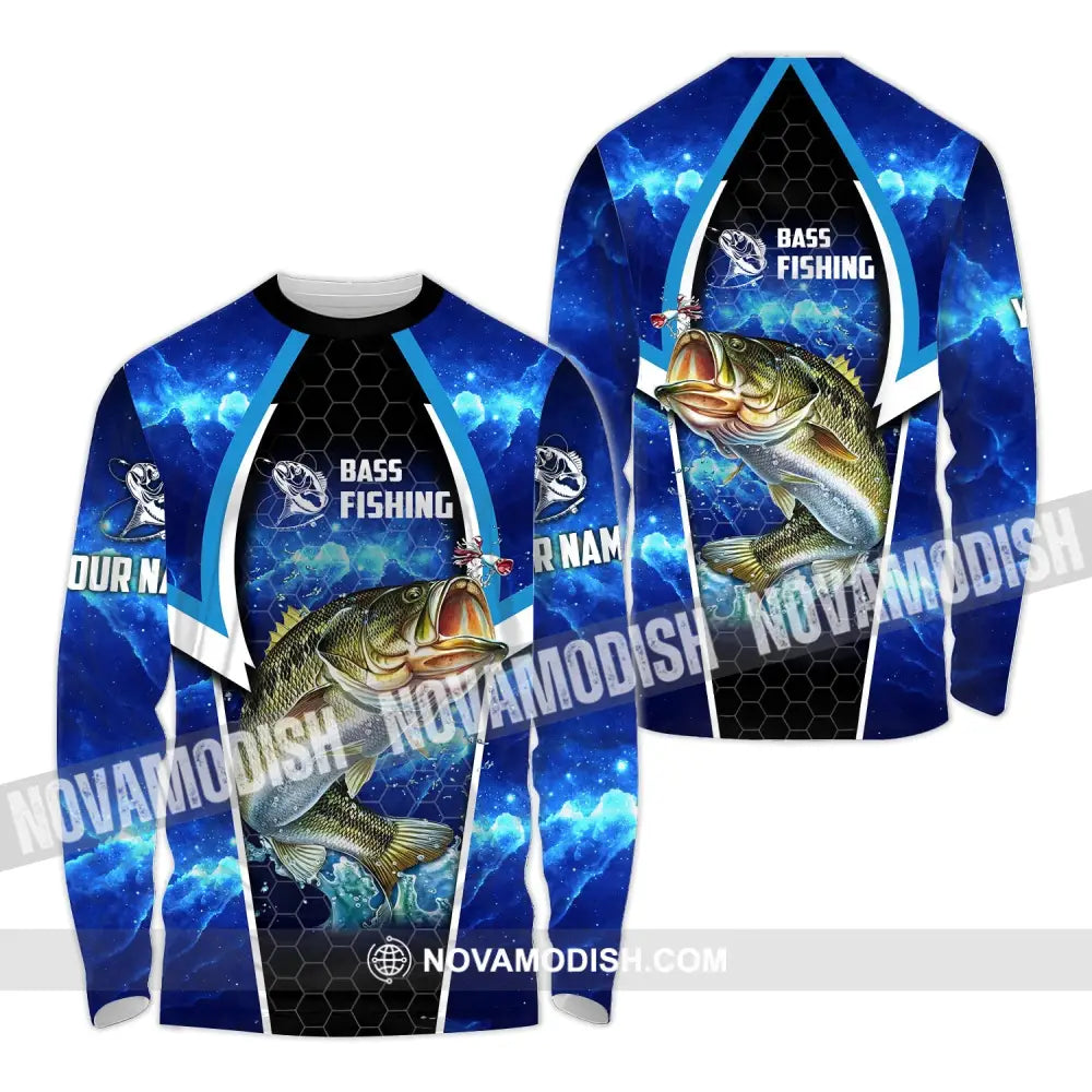 Unisex Shirt - Custom Name Bass Fishing Shirt Long Sleeve Shirt / S T-shirt