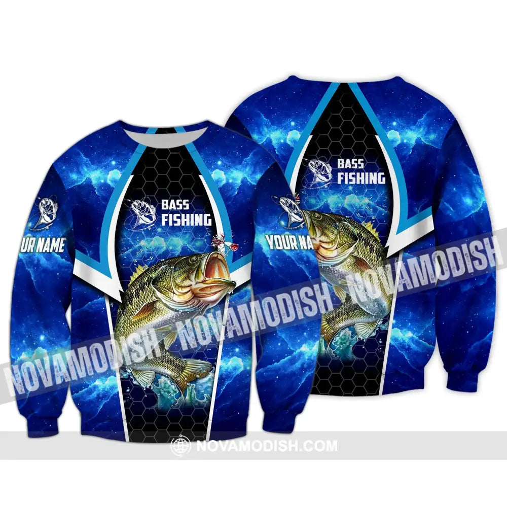 Unisex Shirt - Custom Name Bass Fishing Shirt Long Sleeve / S T-shirt