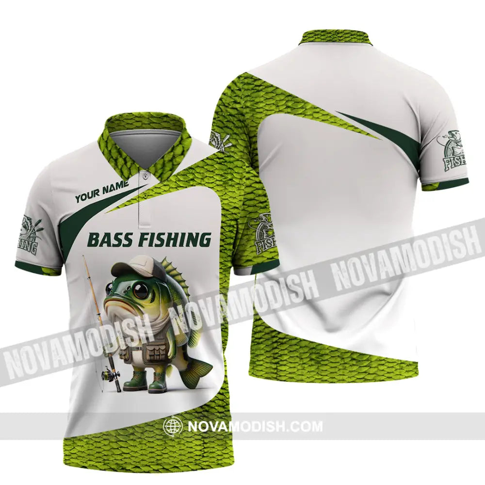 Unisex Shirt Custom Name Bass Fishing Lover Hoodie Polo / S T-Shirt