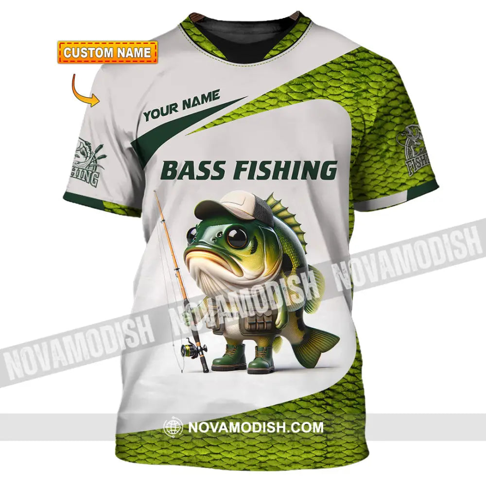 Unisex Shirt Custom Name Bass Fishing Lover Hoodie T-Shirt