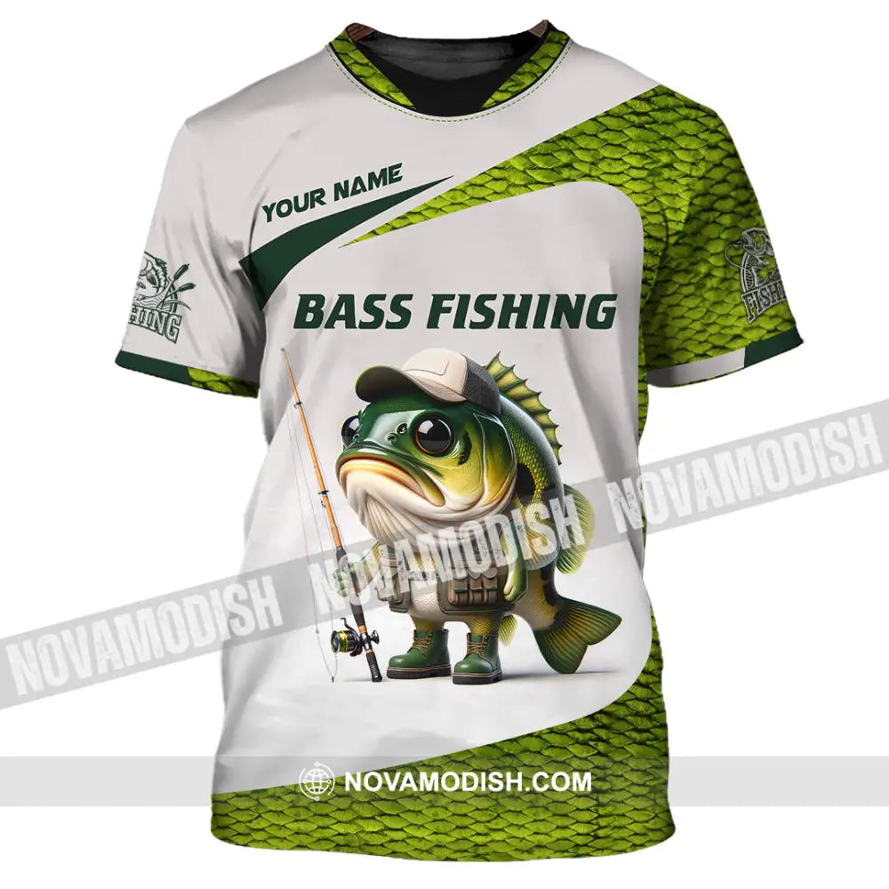 Unisex Shirt Custom Name Bass Fishing Lover Hoodie T-Shirt / S T-Shirt