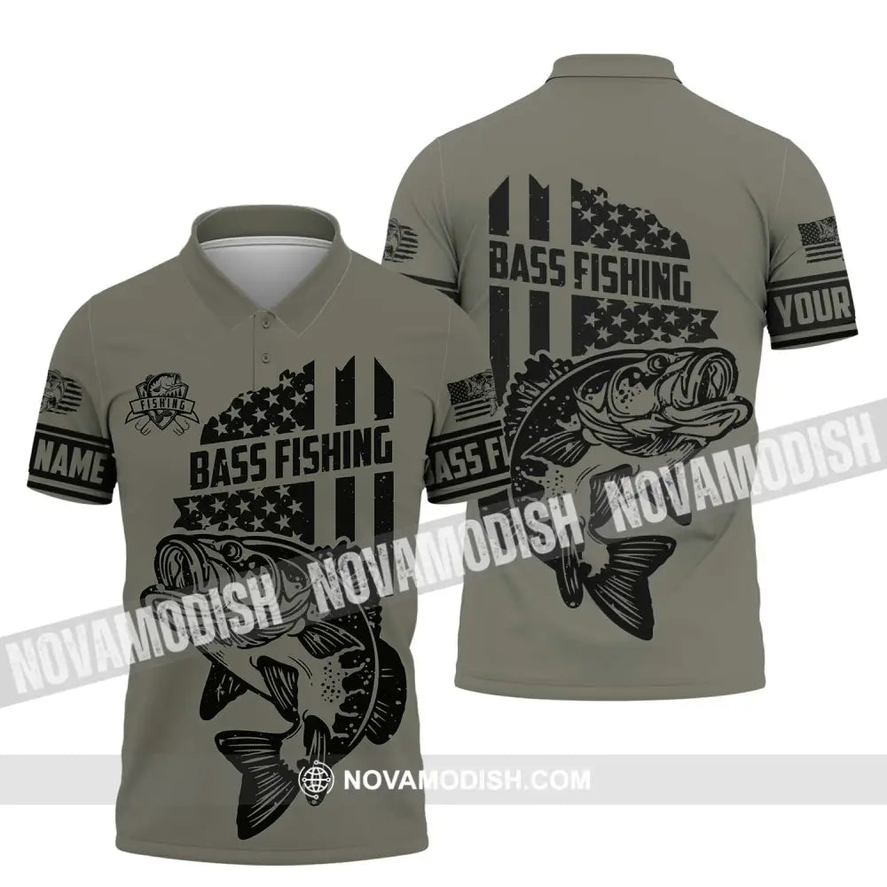 Unisex Shirt - Custom Name Bass Fishing Shirt Polo Shirt / S T-shirt
