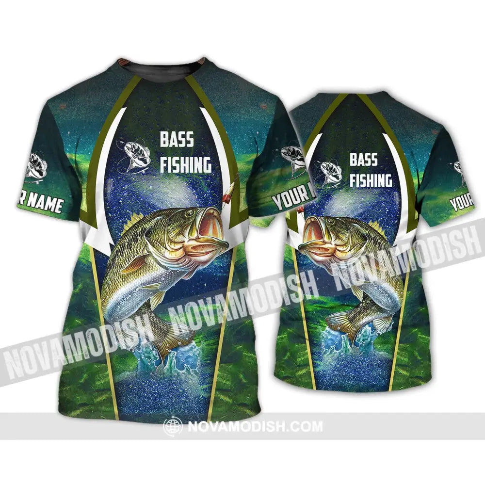 Unisex Shirt - Custom Name Bass Fishing Shirt T-Shirt / S T-shirt