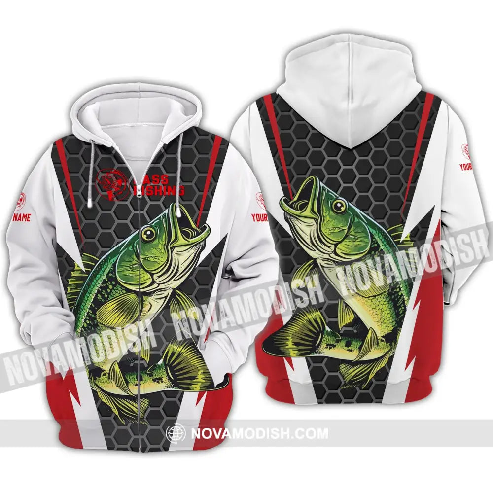 Unisex Shirt - Custom Name Shirt - Bass Fishing Shirt Zipper Hoodie / S T-shirt