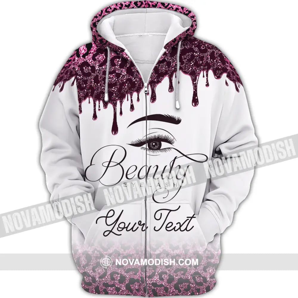 Unisex Shirt - Custom Name Shirt Beautiful Eyelash Zipper Hoodie / S T-shirt