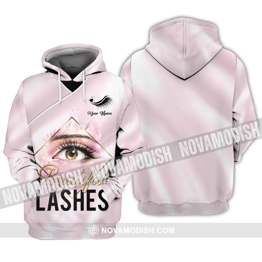 Unisex Shirt - Custom Name Beautiful Lashes Shirt Hoodie / S T-shirt
