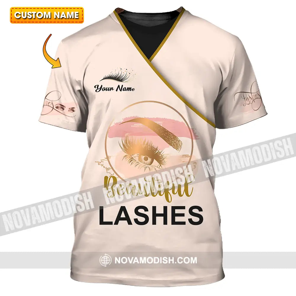 Unisex Shirt - Custom Name Shirt Beautiful Lashes T-shirt