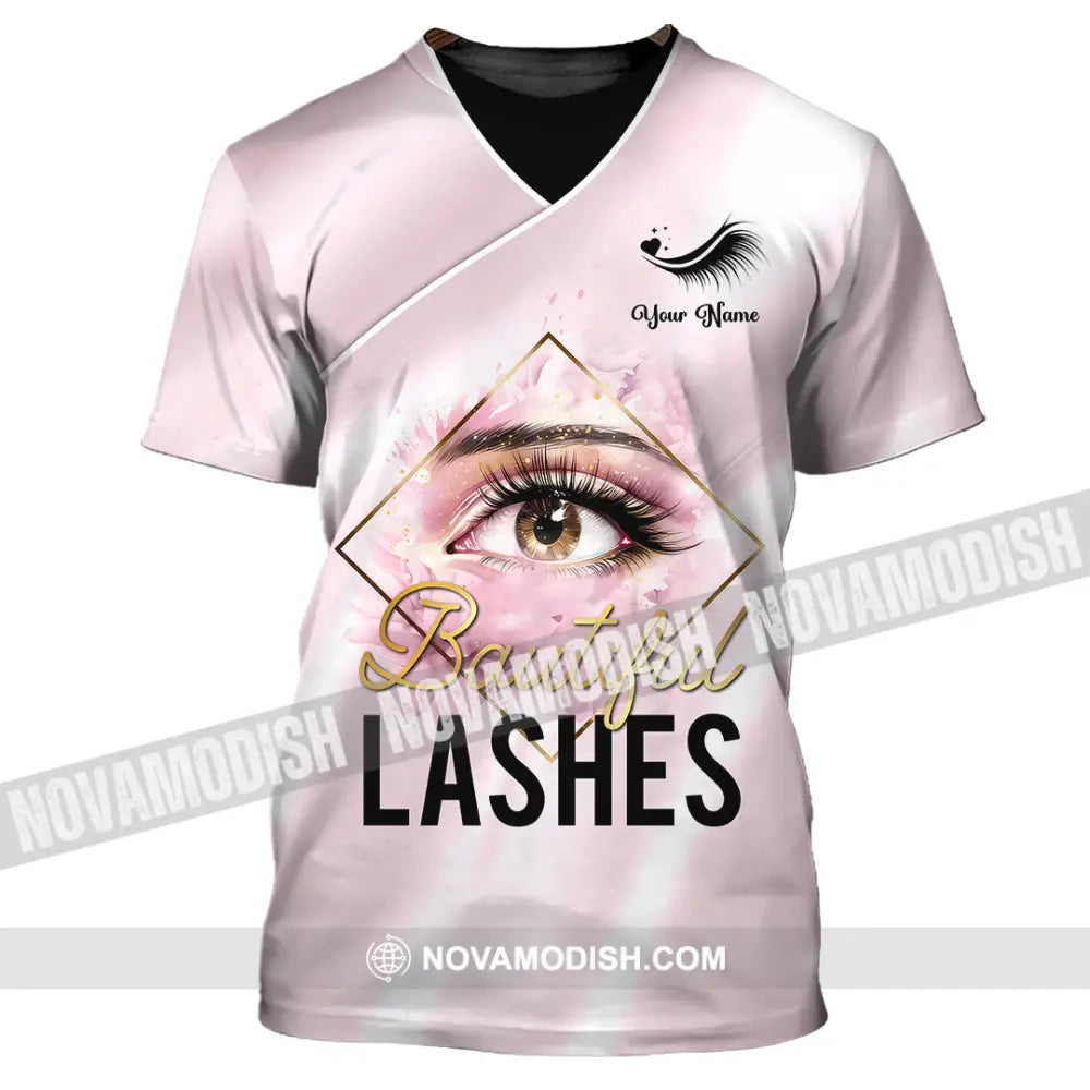 Unisex Shirt - Custom Name Beautiful Lashes Shirt T-Shirt / S T-shirt