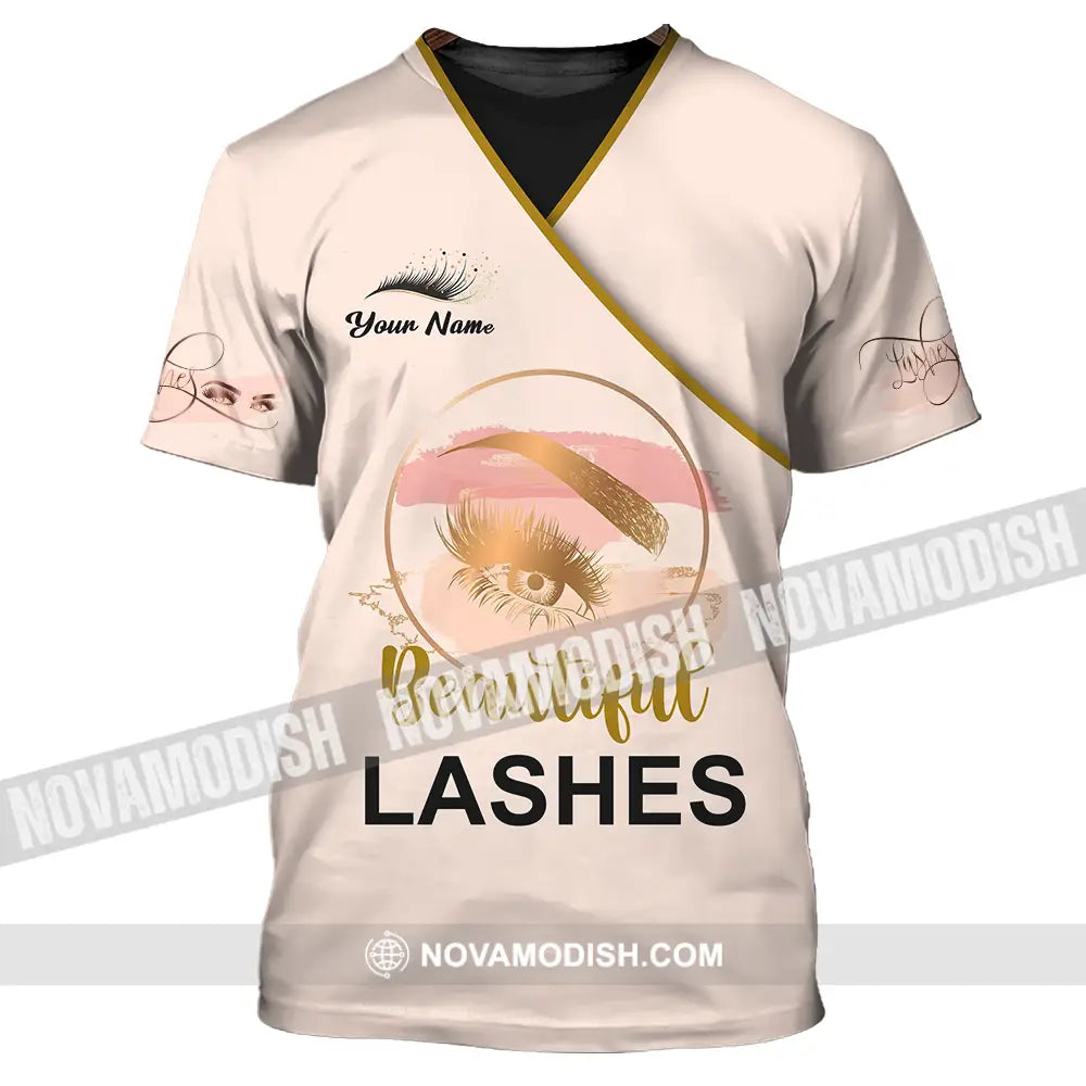 Unisex Shirt - Custom Name Shirt Beautiful Lashes T-Shirt / S T-shirt
