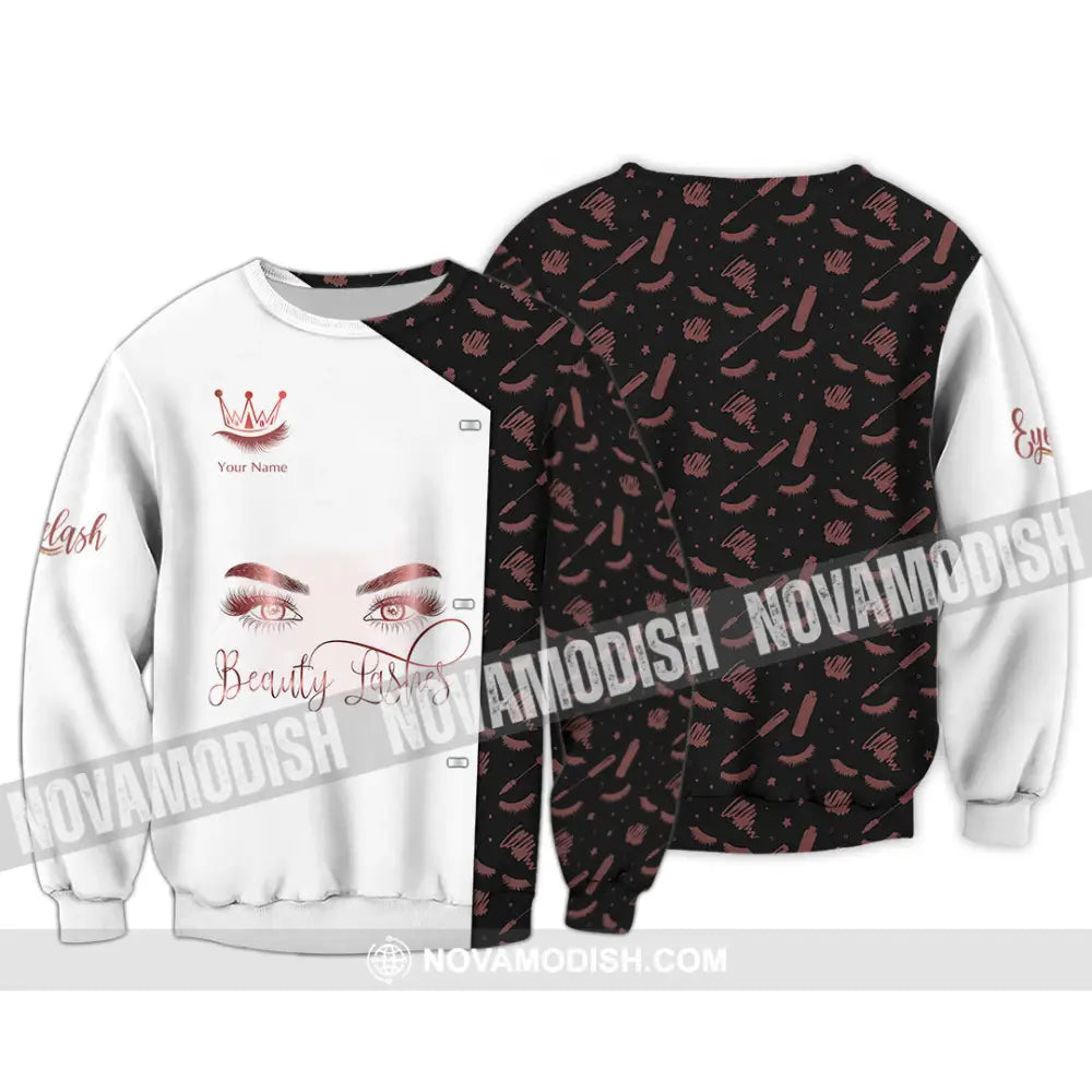 Unisex Shirt - Custom Name Beauty Lashes Shirt Long Sleeve / S T-shirt