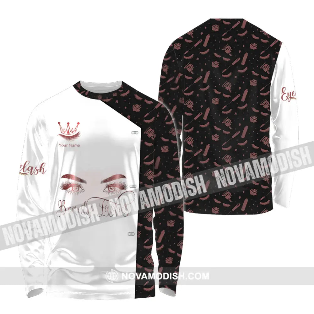 Unisex Shirt - Custom Name Beauty Lashes Shirt Long Sleeve Shirt / S T-shirt